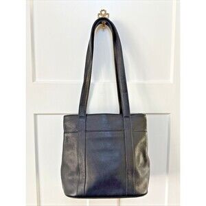 Orvis Black Pebbled Leather Tote Shoulder Bag